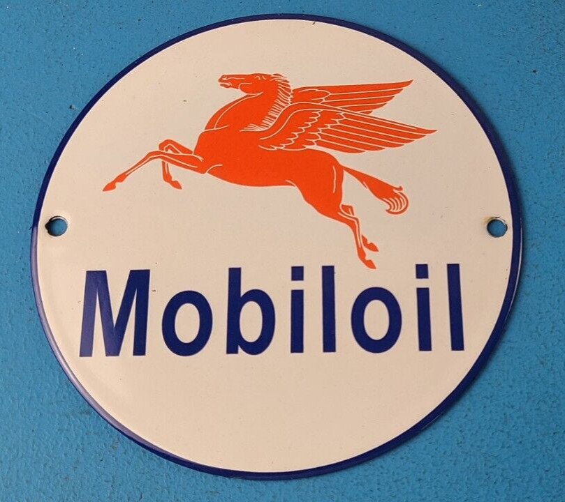 Vintage Mobil Oil Porcelain Sign – Peggy Porcelain Gas Pump Plate Mobilgas Sign