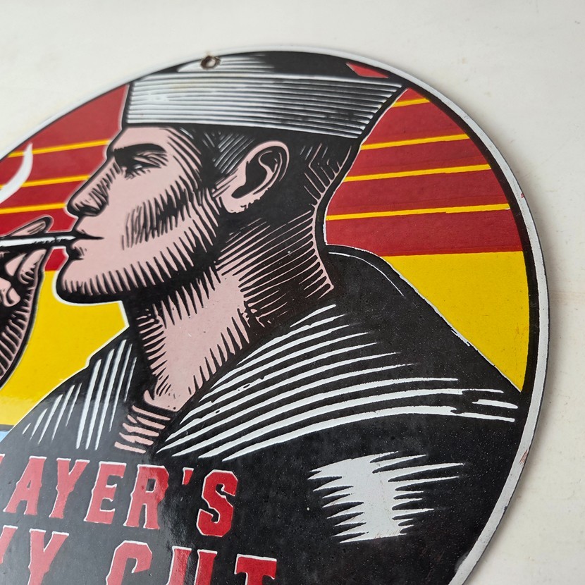 Vintage Tobacco Sign – Porcelain Players Navy Cut Gas Oil Pump Cigarettes Sign