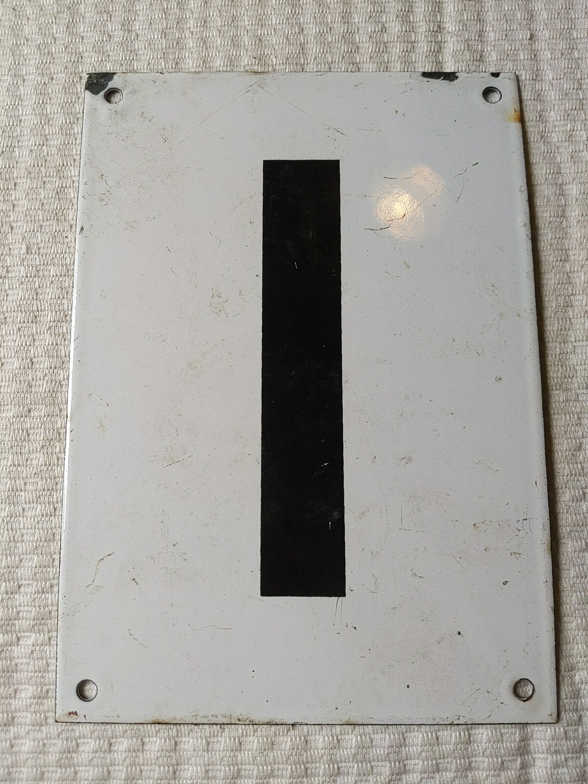 PORCELAIN GAS STATION SIGN NUMBER 1I PRICE OLD VTG RARE #2