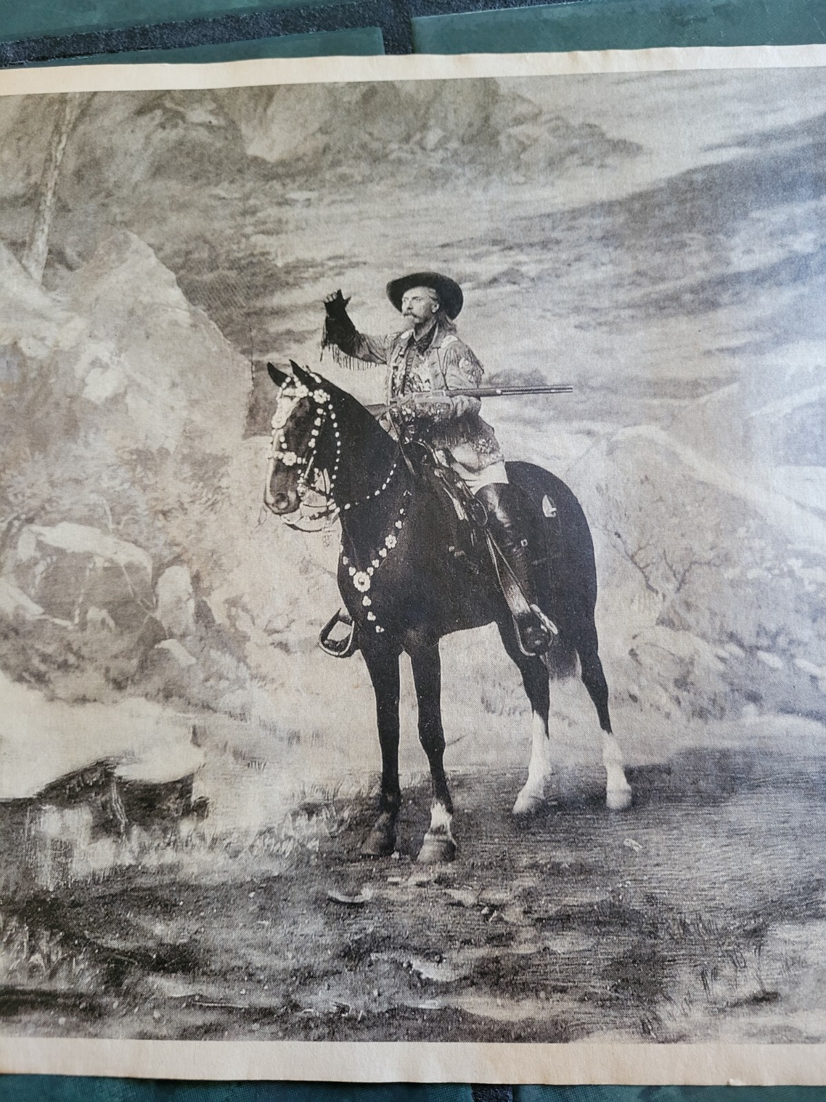 Vintage BUFFALO BILL cowboy deadwood western horse rodeo poster sign print