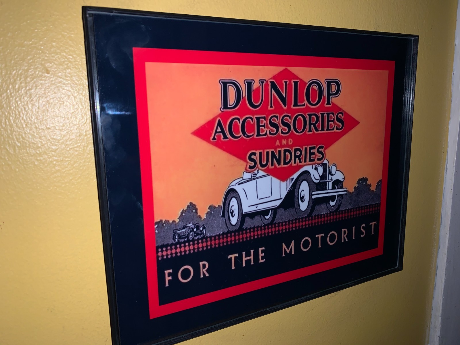 Dunlop Tires Sundries Service Gas Station Garage Mechanic Advertising Sign