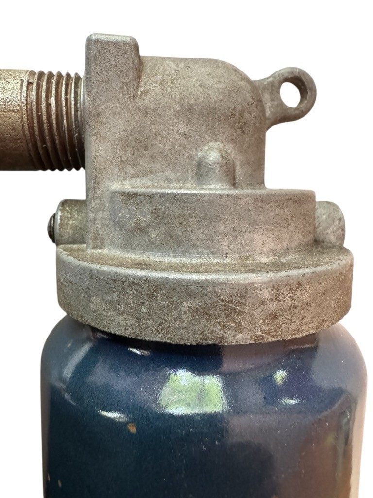 1930s Abolite 8″ Blue Porcelain Industrial Sign Gas Station Vintage Pole Light