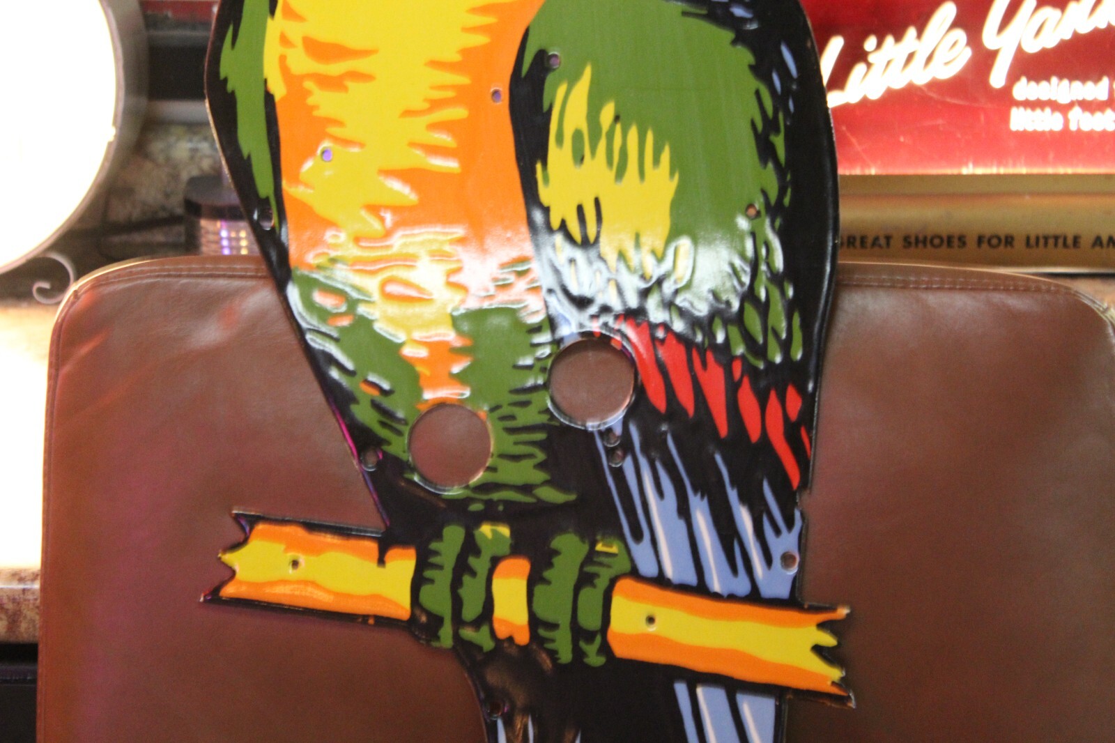 RARE POLL PARROT SHOE DEALER PORCELAIN METAL NEON SIGN SKIN TROPICAL TIKI BAR 66