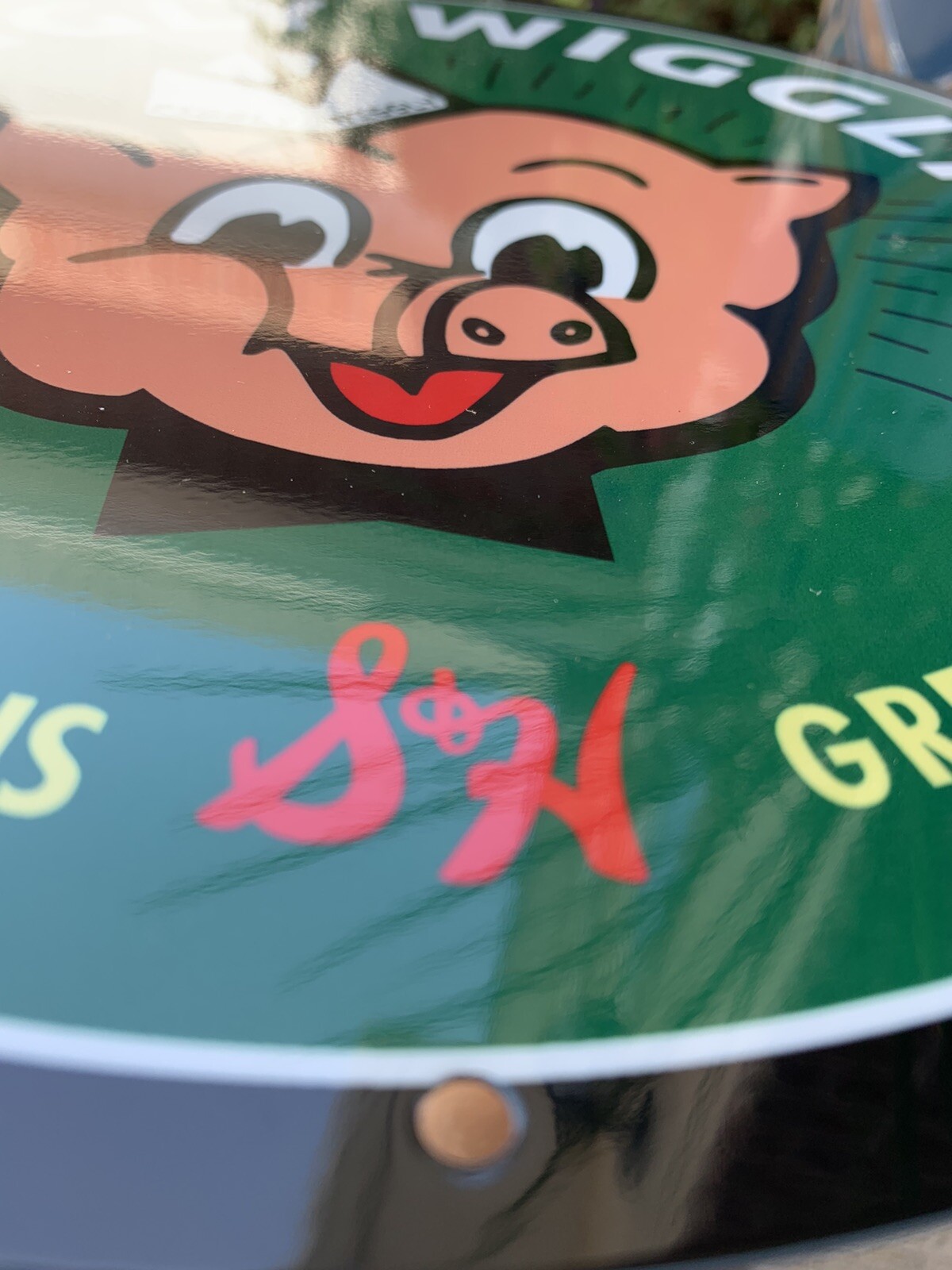 Vintage Style Piggly Wiggly S&H Green Stamps Metal Heavy Steel Quality Sign