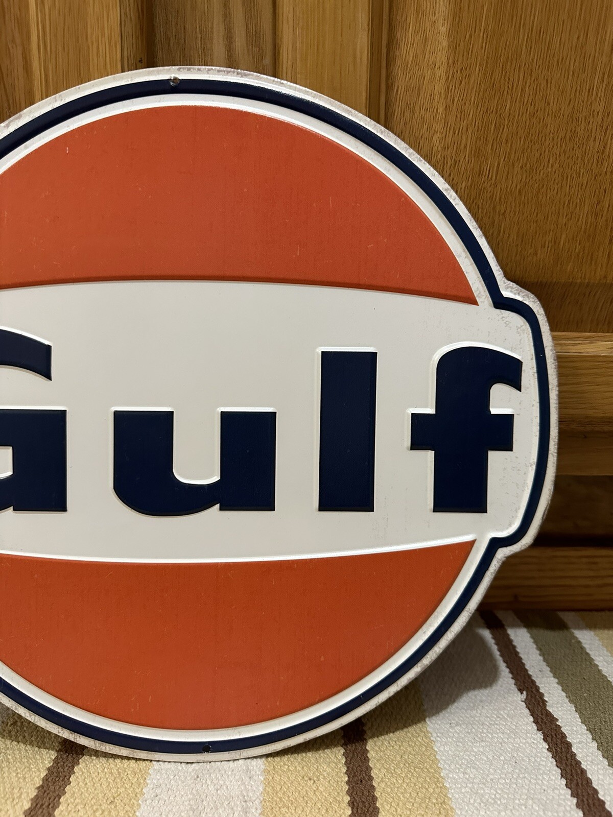 Gulf Gasoline Metal Sign Garage Vintage Style Wall Decor Tools Oil Bar Pub 1