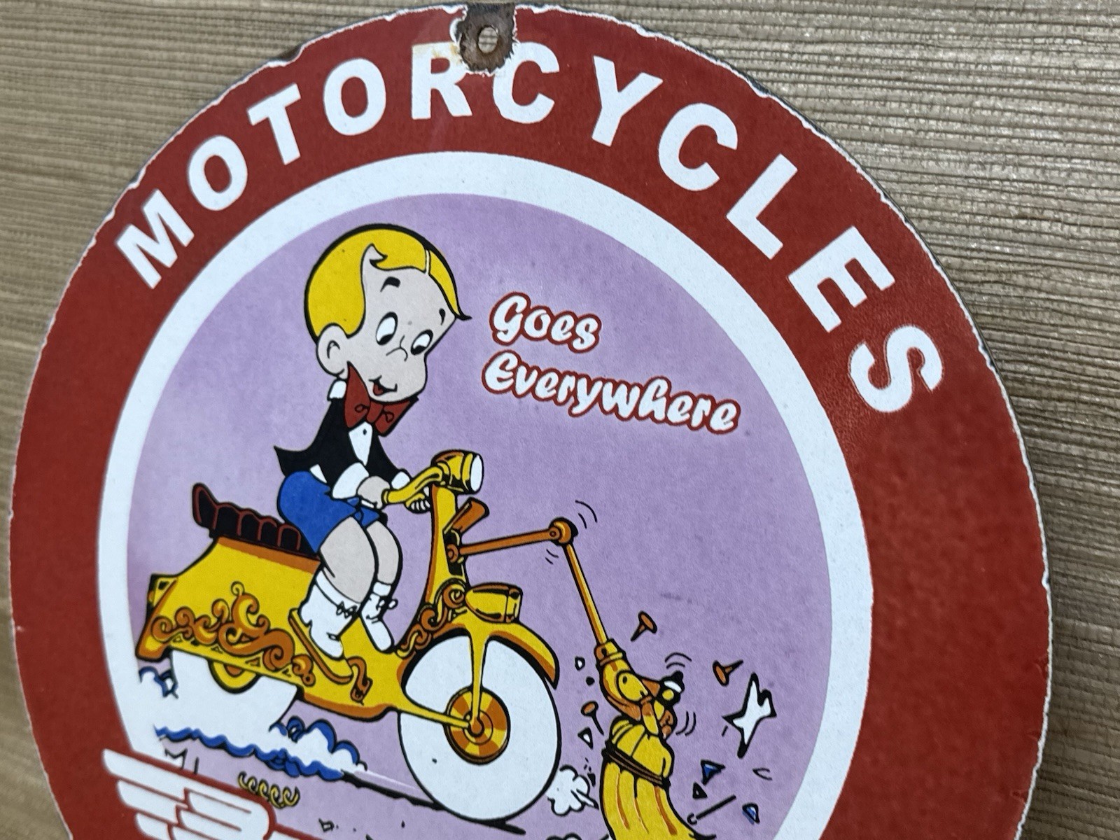 VINTAGE BSA MOTORCYCLES PORCELAIN SIGN MOTORCYCLE BIRMINGHAM SMALL ARMS HARLEY