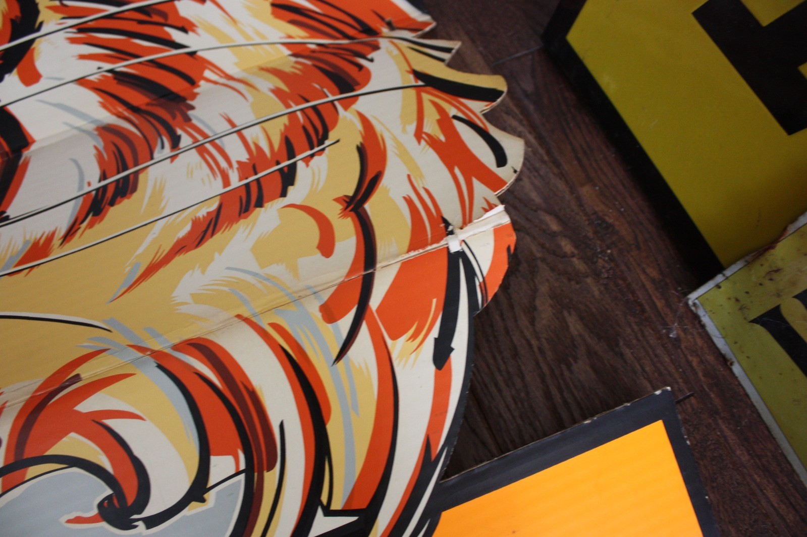 LARGE VINTAGE HUMBLE OIL ESSO TIGER ADVERTISING SIGN LENTCULAR WINKING EYE RARE