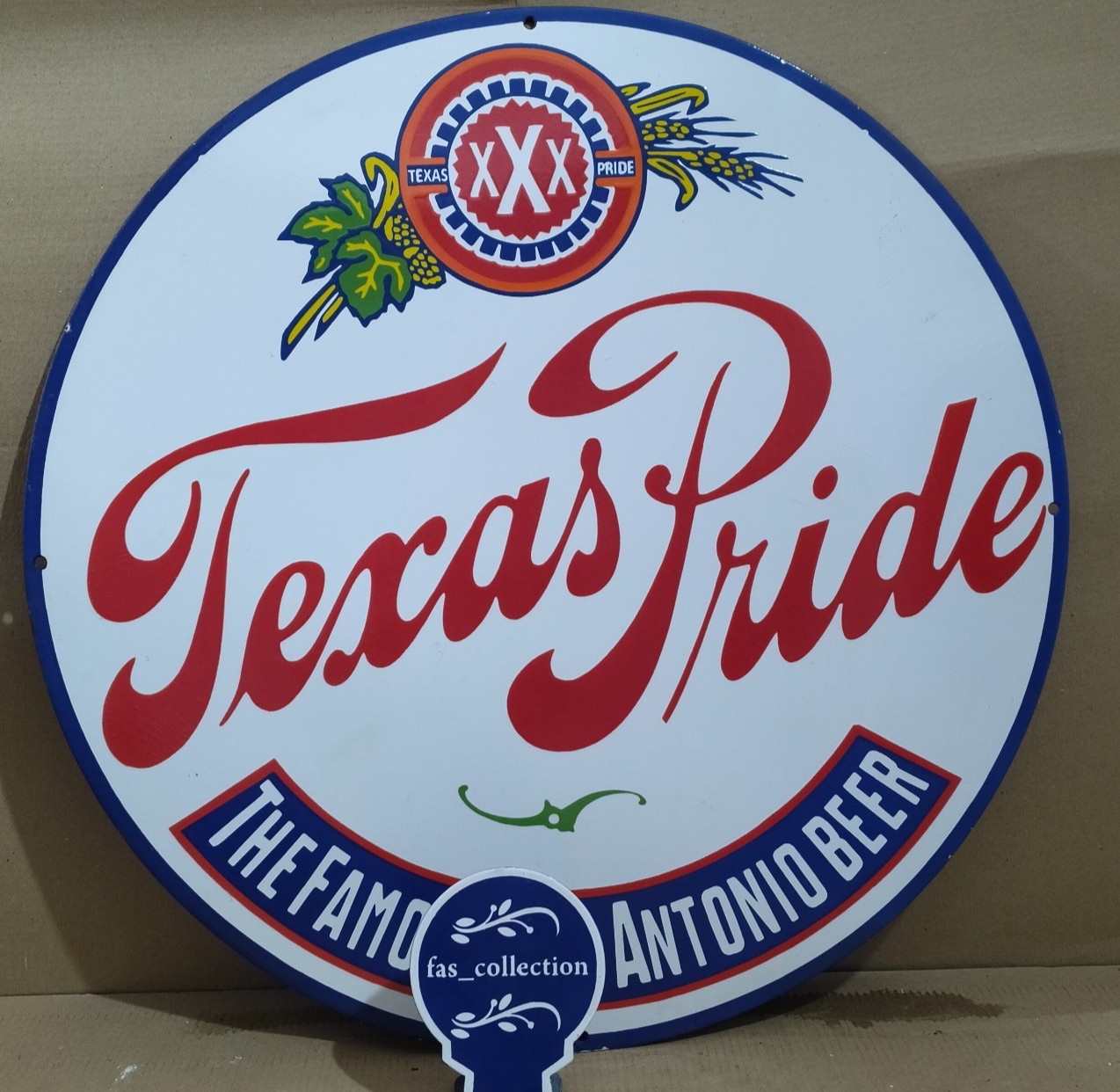 Texas Pride Porcelain Enamel Sign 30 x 30 Inches 1 Sided
