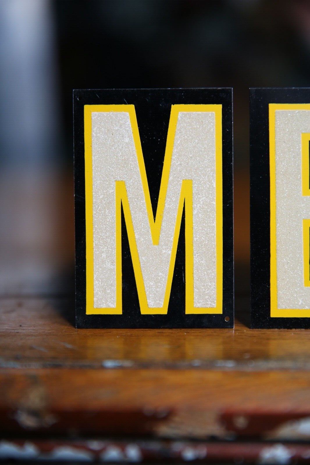 Vintage Restroom Mens Bathroom door Sign Metal Smaltz Paint Not Porcelain