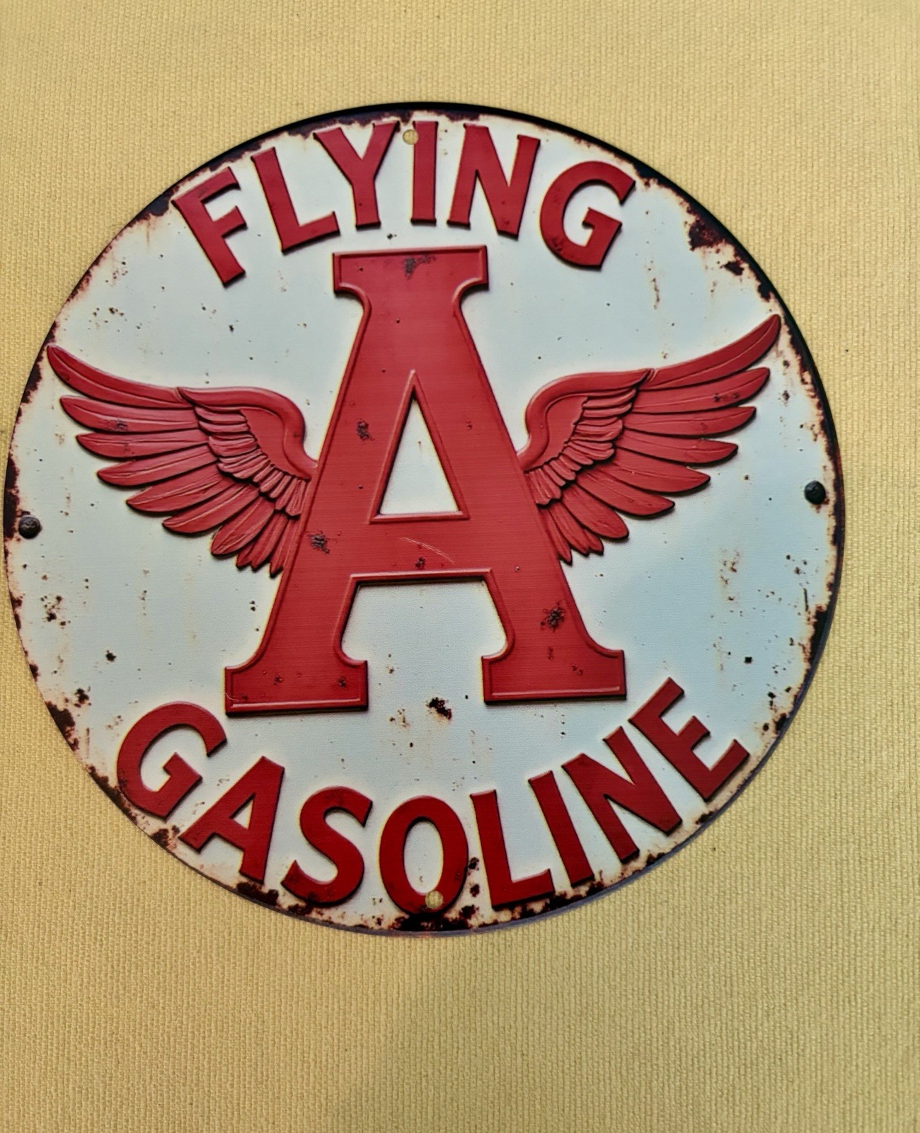New Reproduction Of A Vintage Metal Flying A Gasoline Sign