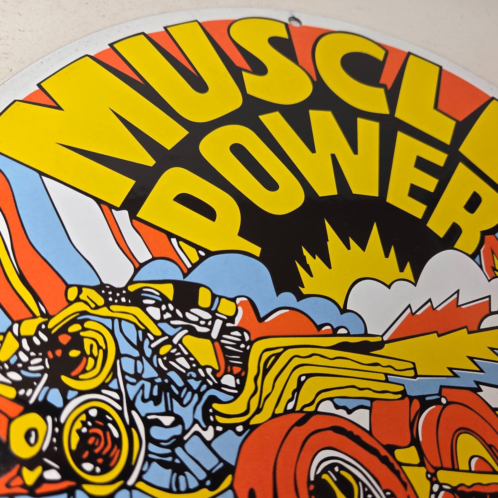 Vintage Ford Muscle Power Sign – Automobile Service Station Gas Pump Sign