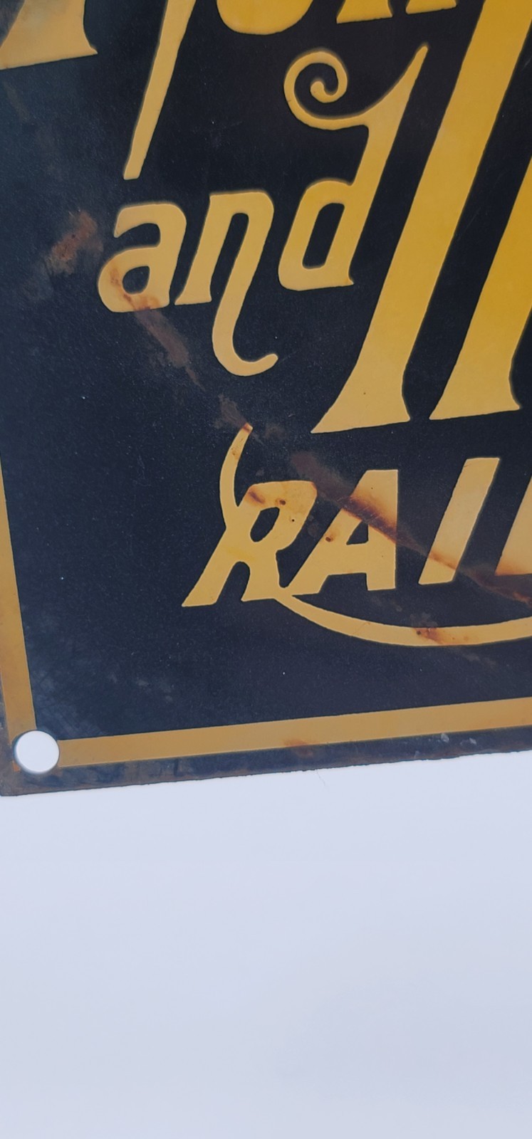 Vintage New York New Haven Hartford Railroad Porcelain Enameled Metal Sign
