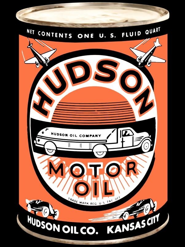 Hudson Motor Oil of Kansas City, Missouri DIECUT NEW 28″ Tall Sign USA STEEL