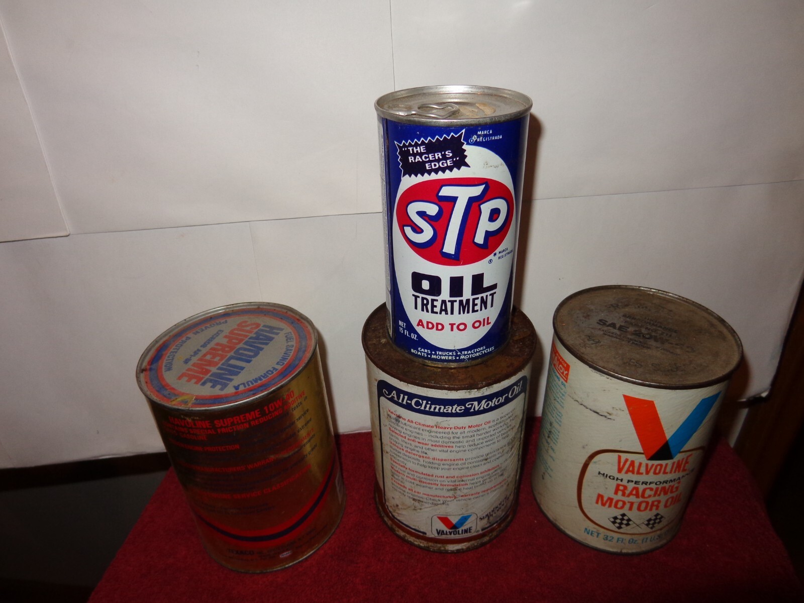 4 PIECE VINTAGE OIL COLLECTION -VALVOLINE -STP – TEXACO HAVOLINE SUPREME – C99A