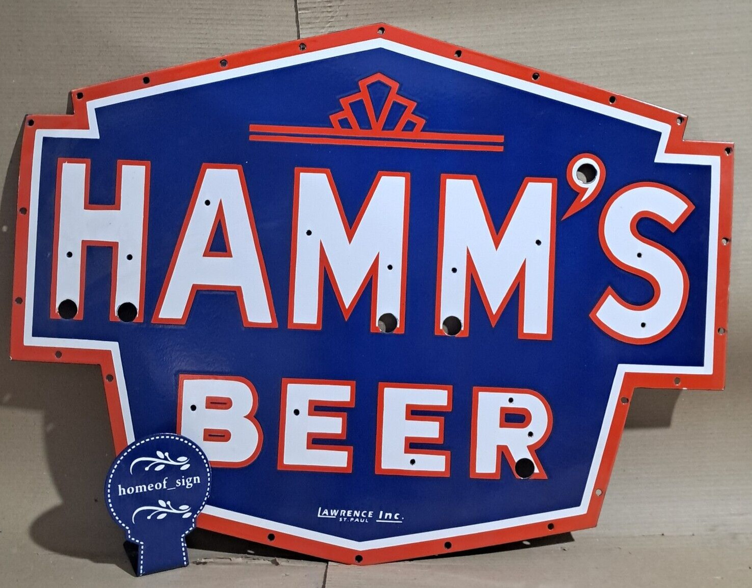 Hamm’s Beer Porcelain Enamel Sign 36 x 27 Inches