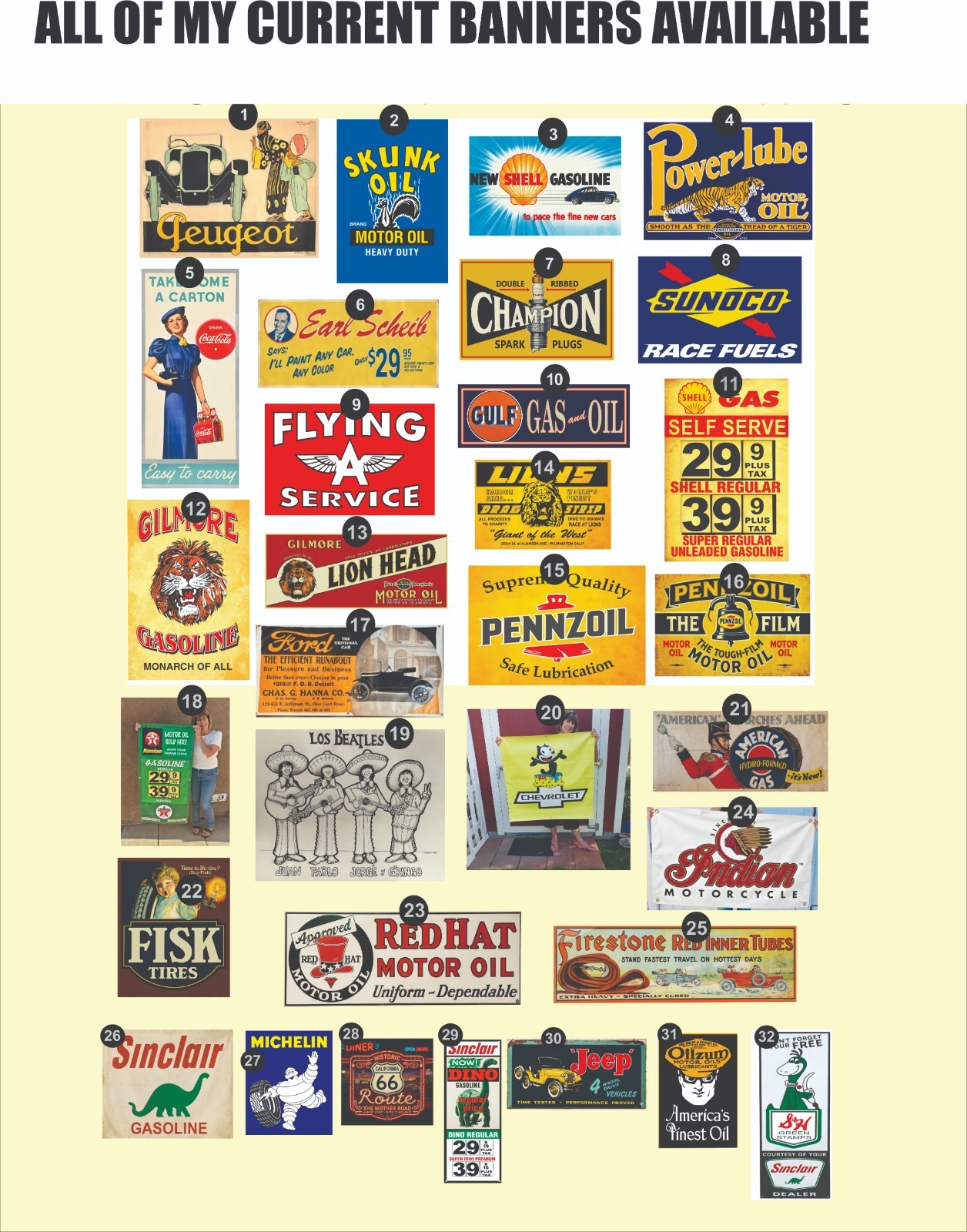Choose any 4 Banners from My Collection $37.50 ea. Total $150 w/ FREE SHIPPING