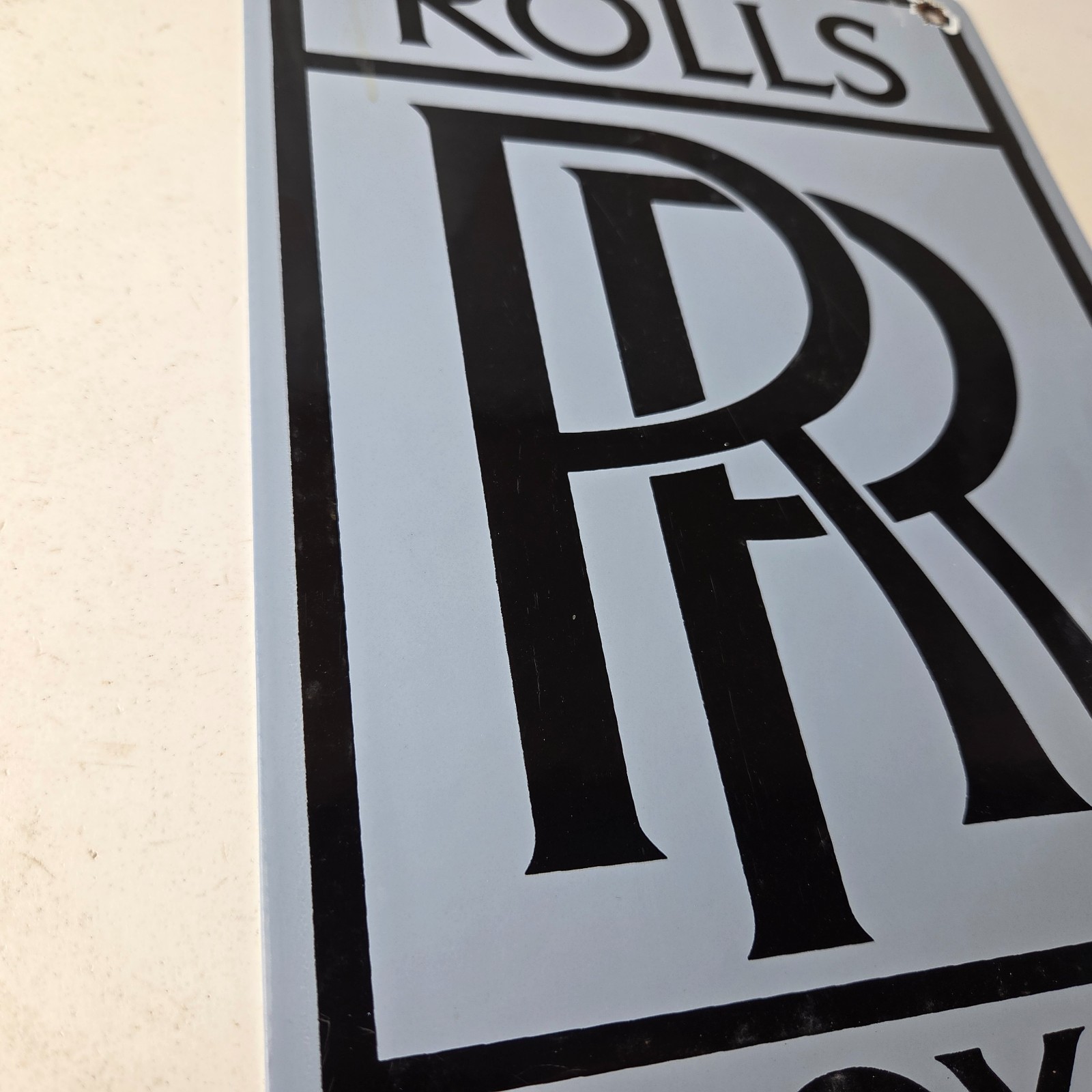 Vintage Rolls Royce Porcelain Sign – Service Sales Automobilia Gas Pump Sign