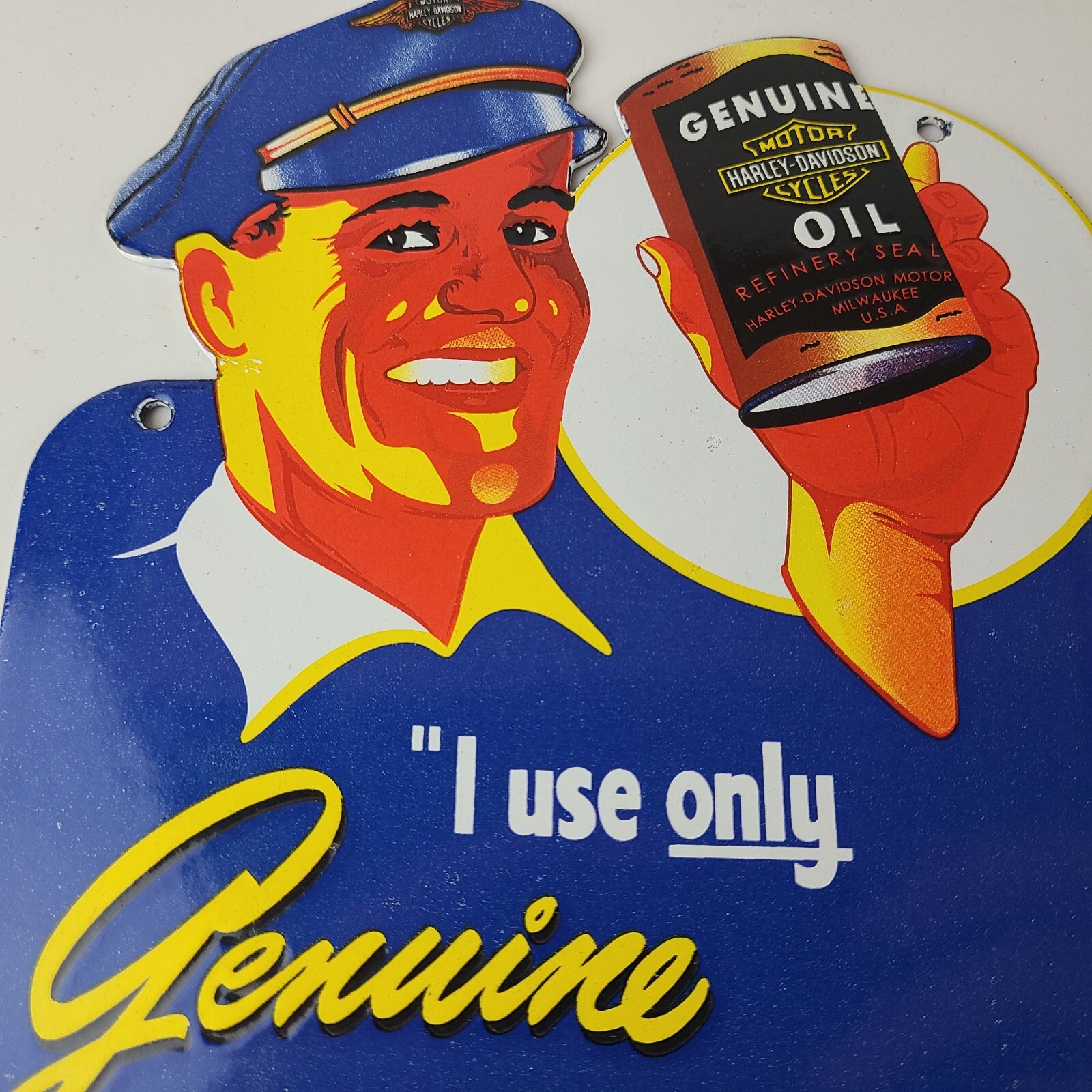 Vintage Harley Davidson Motorcycles Sign – Porcelain Oil Can Gas Station Sign