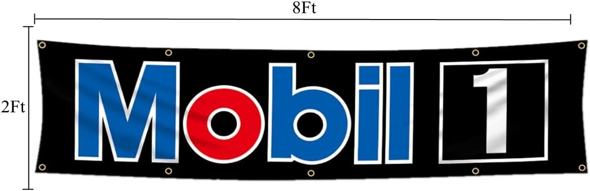 2x8ft Mobil 1 Oil Racing Garage Room Decor Car Flag Banner Sign