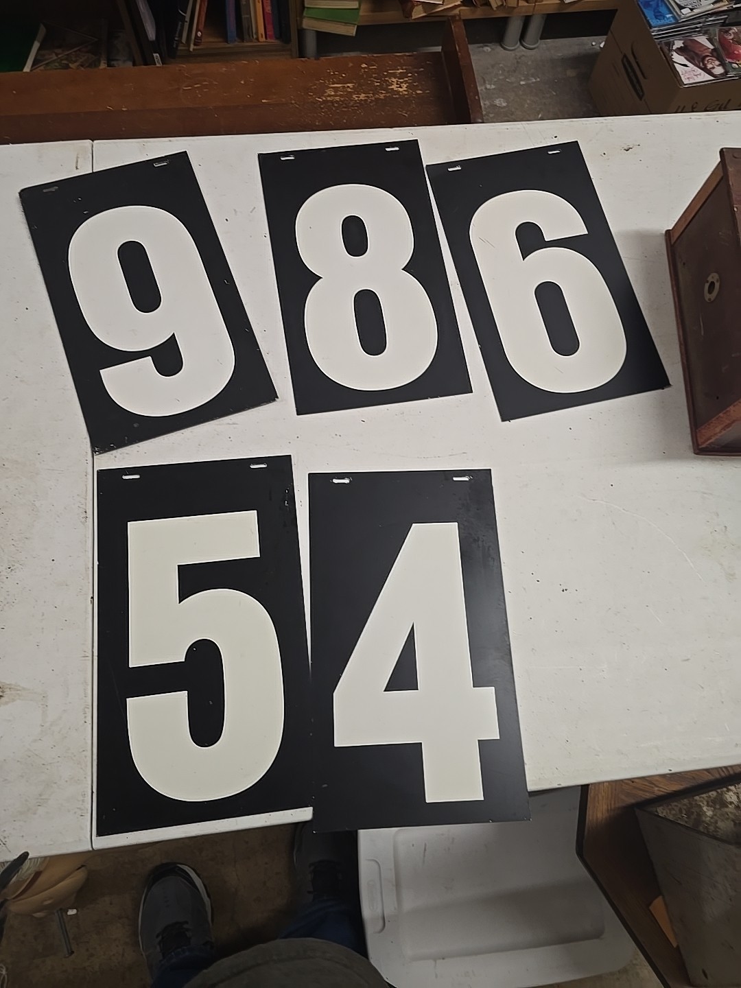 Lot Of 5 Vintage Metal Gas Station Pricing Numbers