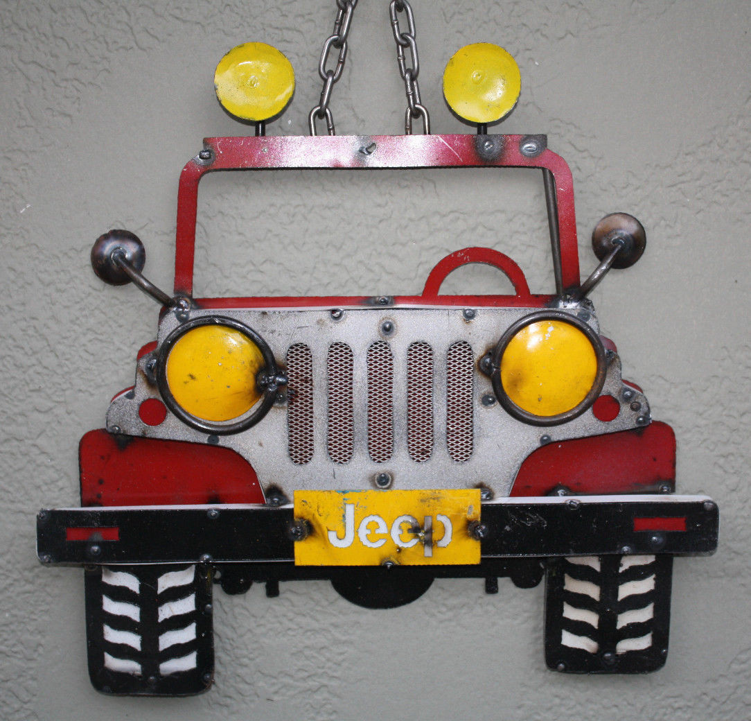 Metal JEEP 4×4 Sign Gas Oil Garage Man Cave Home Decor Recycled Chrysler Hot Rod