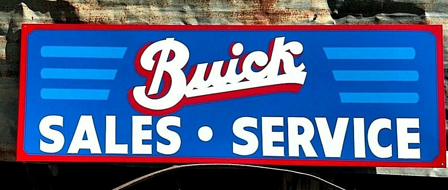 LG. Hand Painted OLD SKOOL Vintage Metal BUICK Car Pontiac Auto Dealership Sign