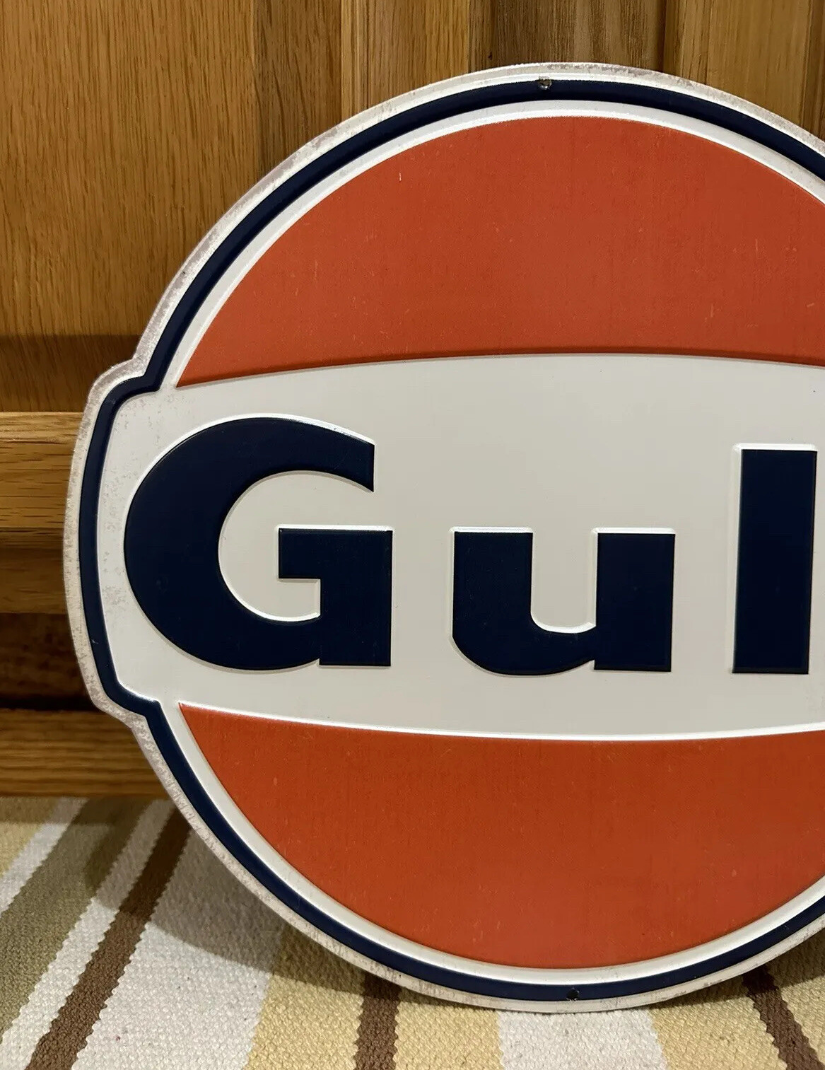 Gulf Gasoline Metal Sign Garage Vintage Style Wall Decor Tools Oil Bar Pub 1