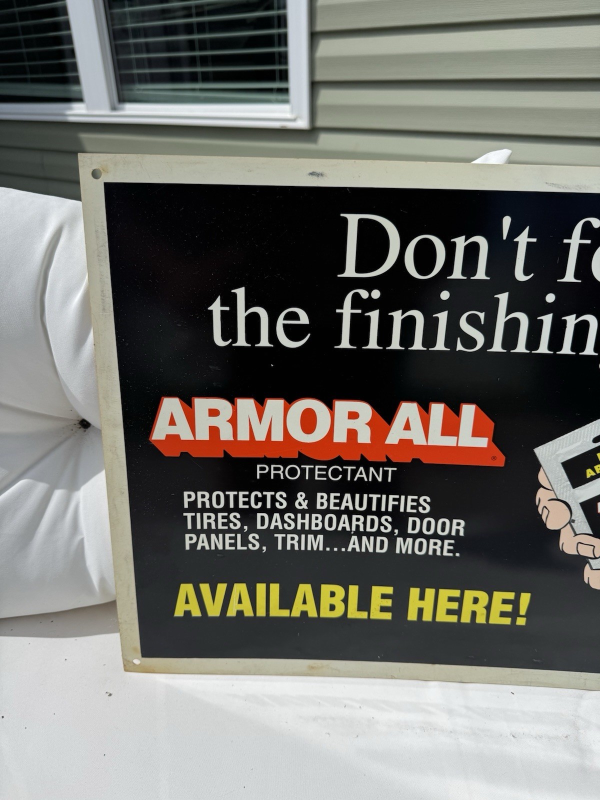 Vintage 1980s Armor All Sign Automobile Advertising Car Speed Shop Gas Oil