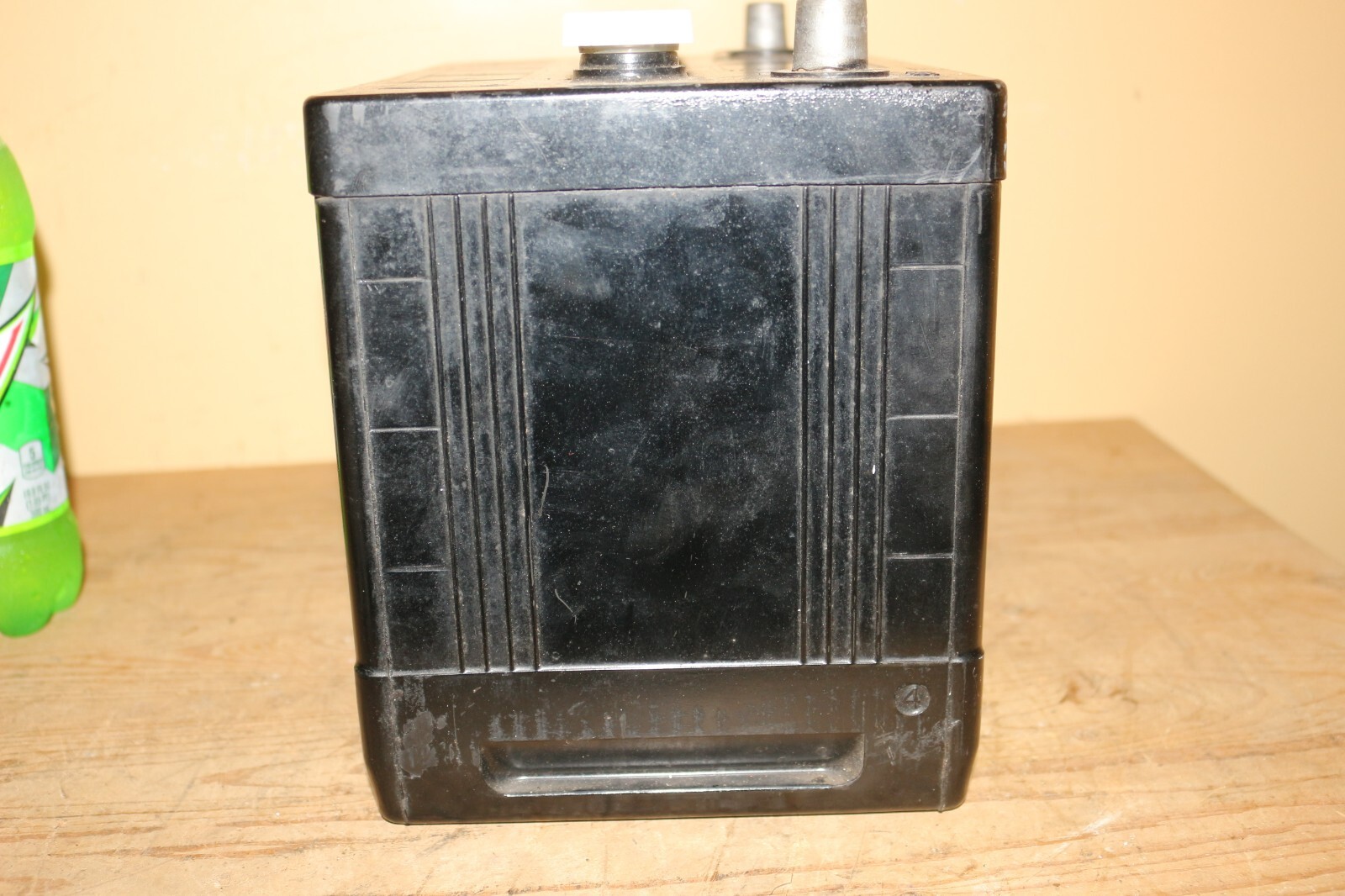 Large 1970s Vintage Double D Battery Co. Pontiac Illinois Coin Bank Gas Oil Sign