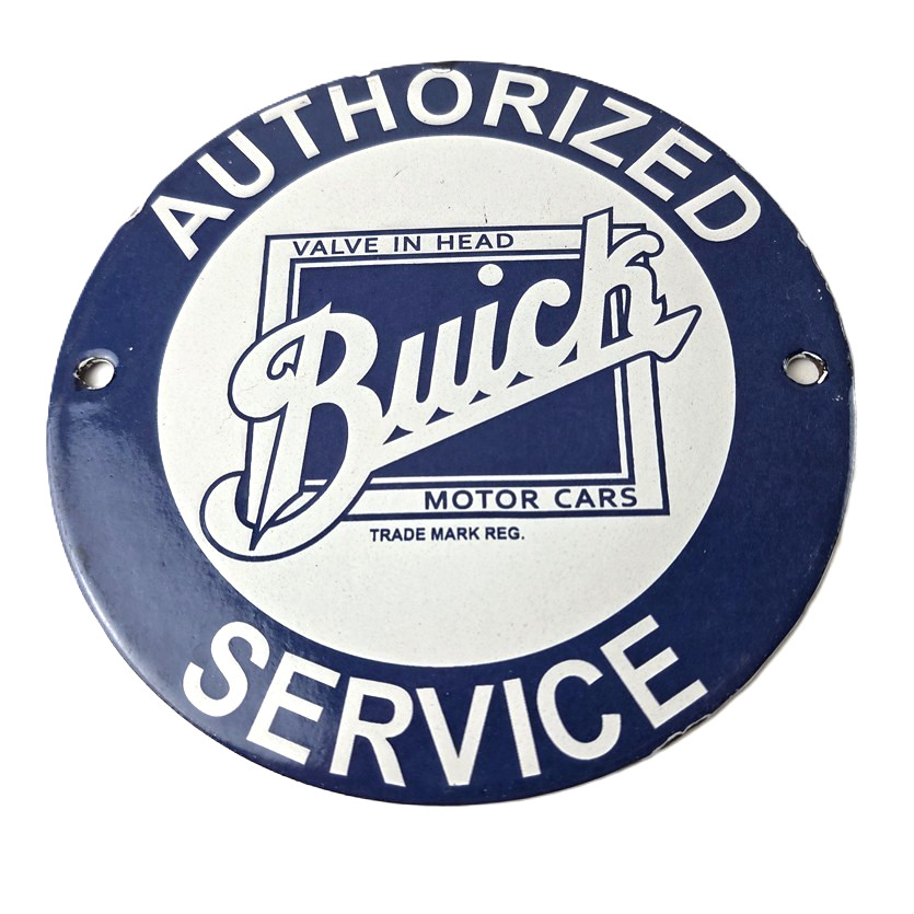 Vintage Buick 6″ Sign – Porcelain Automobiles Gas Pump Service Dealership Sign