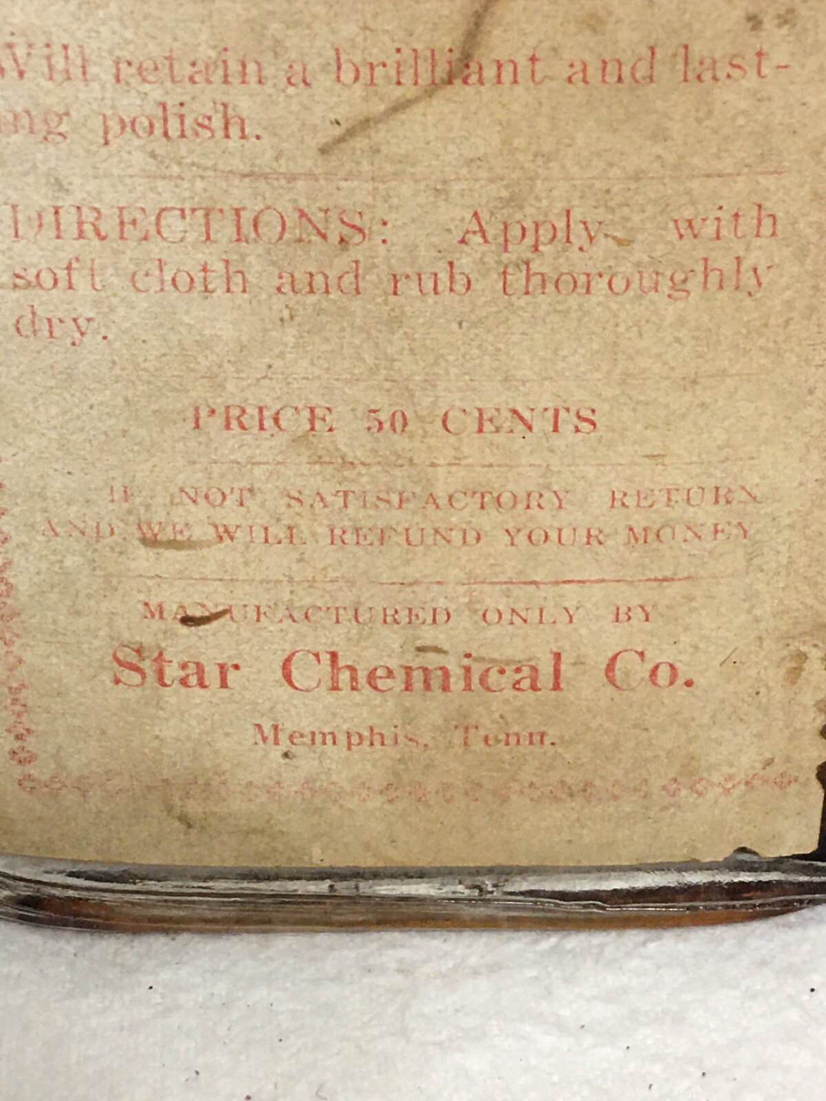 STAR POLISH Car Piano Furniture from MEMPHIS TENNESSEE .50c Oil Gasoline Truck