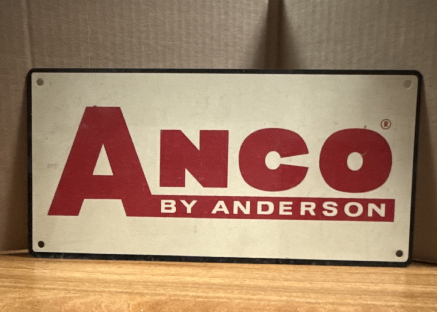 Anco by Anderson Gas & Oil Advertising Sign White Red Collectible Vintage Style