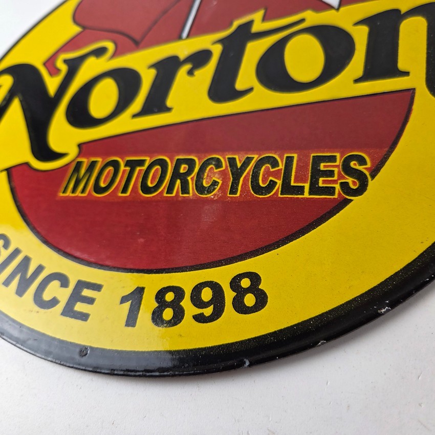 Vintage Norton Motorcycles Sign – Porcelain Automobiles Mechanic Gas Pump Sign
