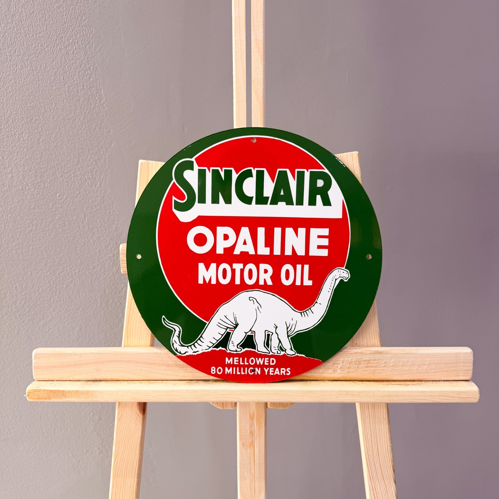 Sinclair Opaline Motor Oil Metal Sign Vintage Dino Gasoline Decor 30 cm / 11.8”