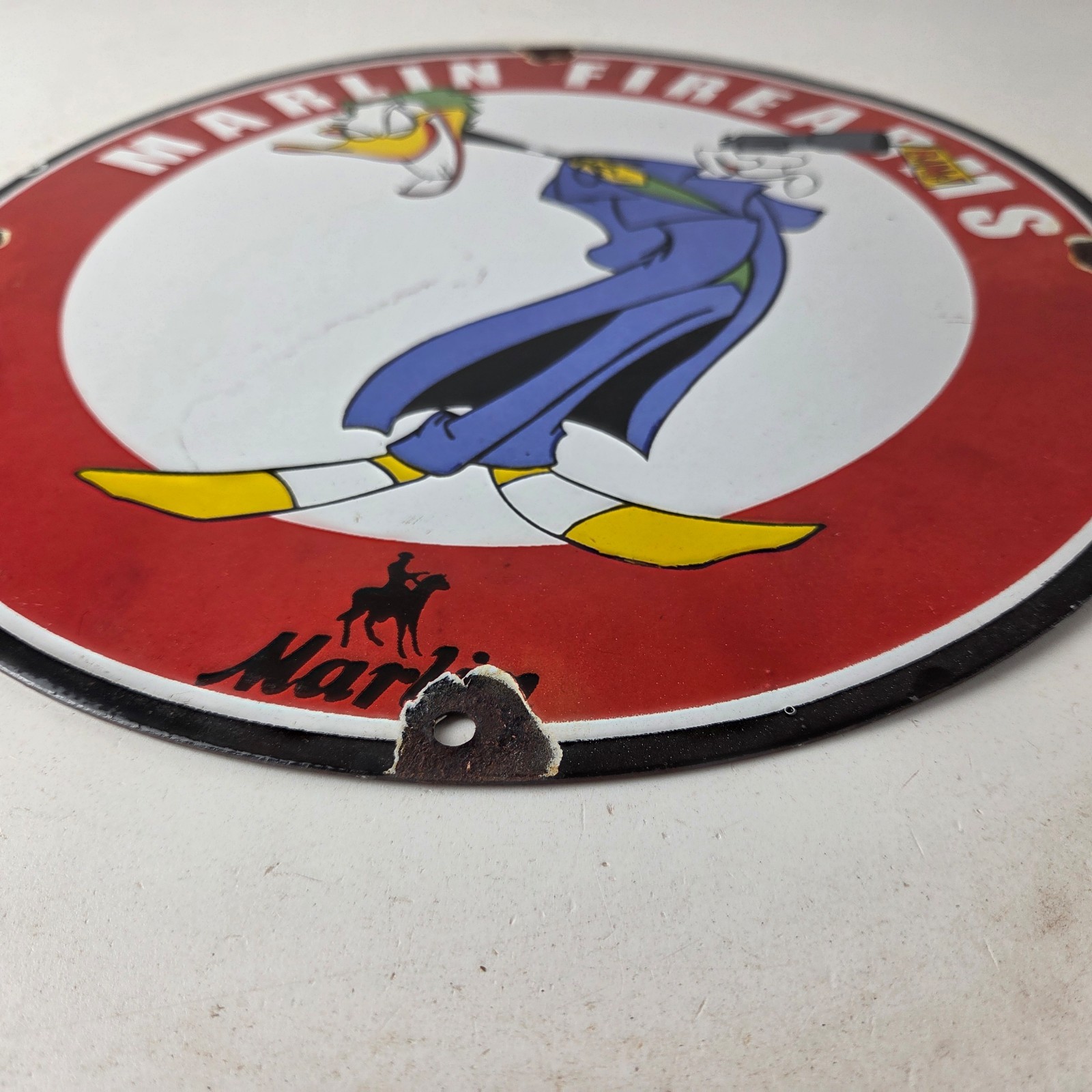 Vintage Marlin Firearms Sign – Joker Batman Comics Gas Pump Porcelain Sign