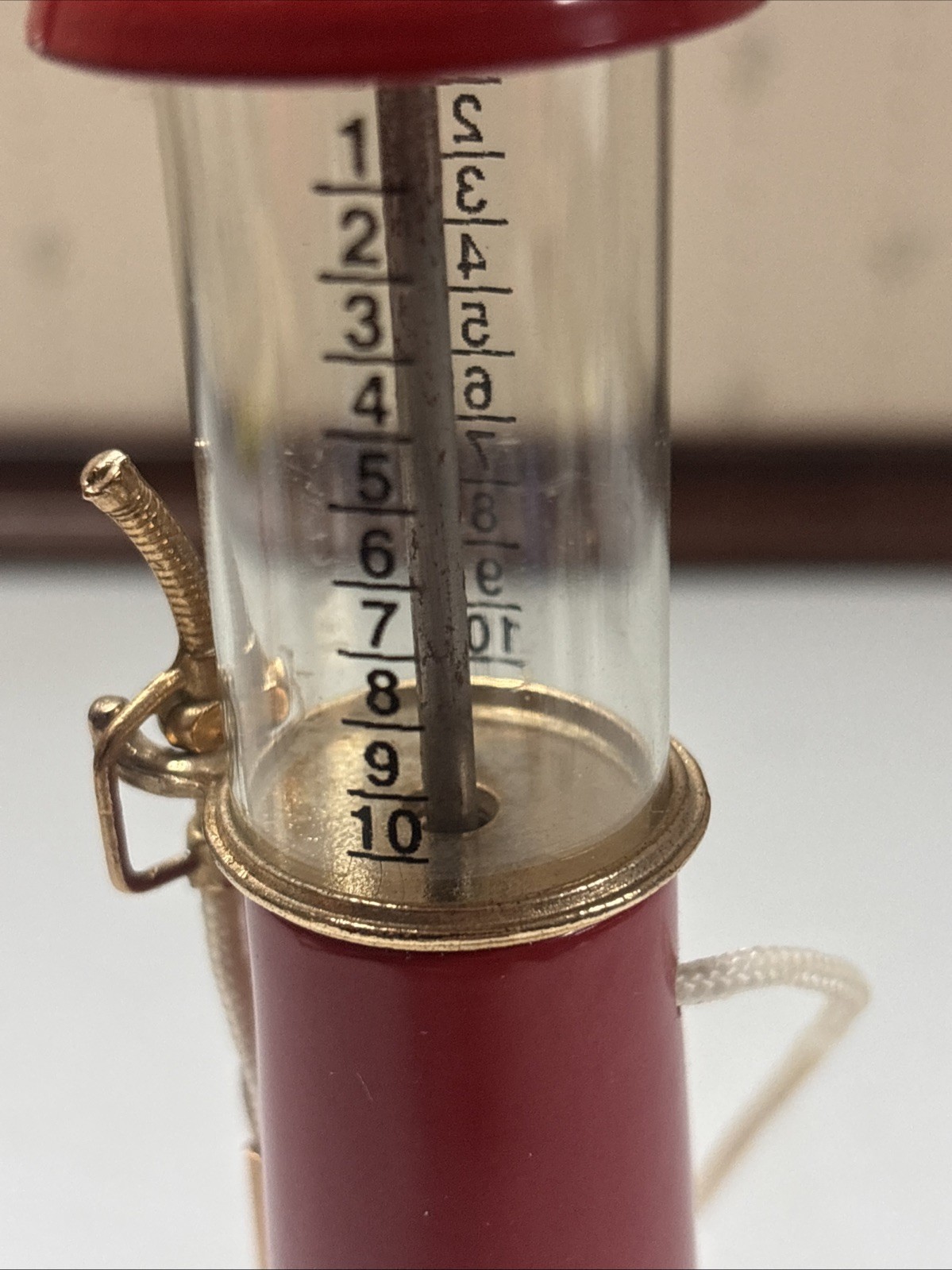 Vintage Red Crown Visible Gas Pump Miniature Replica Model, Made In The Usa