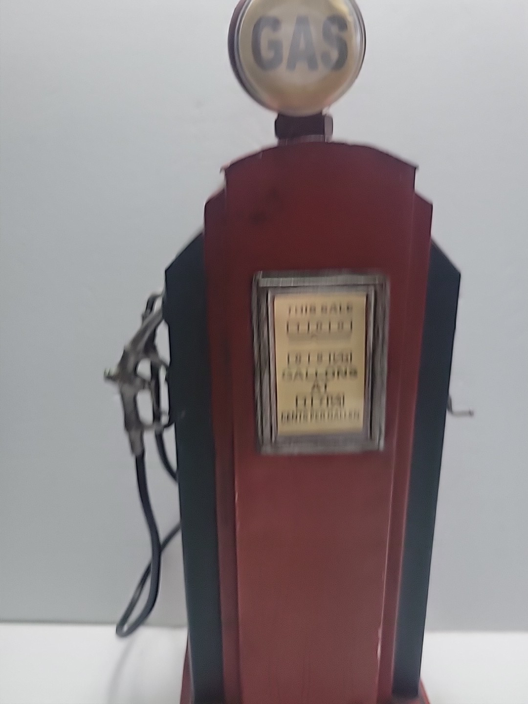 Vintage Tin Gas Pump Shelf Cabinet Display Piece 13″ Tall Red Texaco Style BoxC