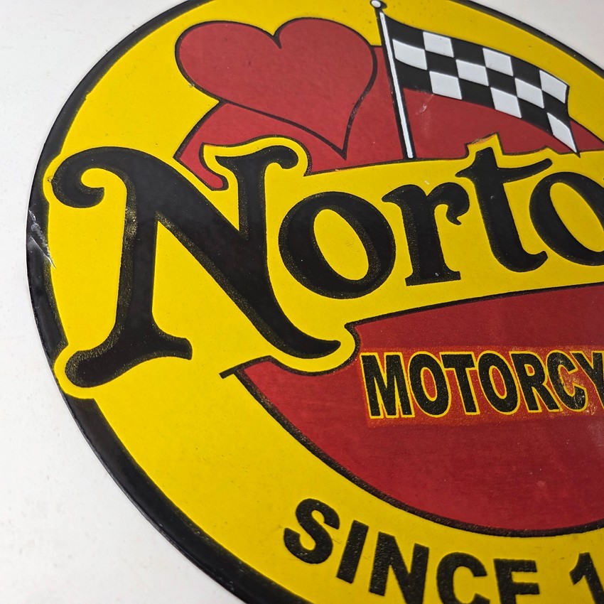 Vintage Norton Motorcycles Sign – Porcelain Automobiles Mechanic Gas Pump Sign
