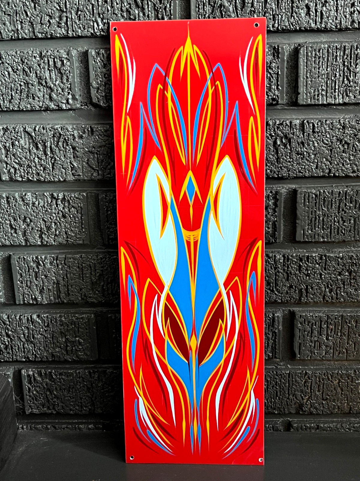 Painted PINSTRIPING Hot Rat Rod SHOP Garage Sign Art Original pinstriped Panel