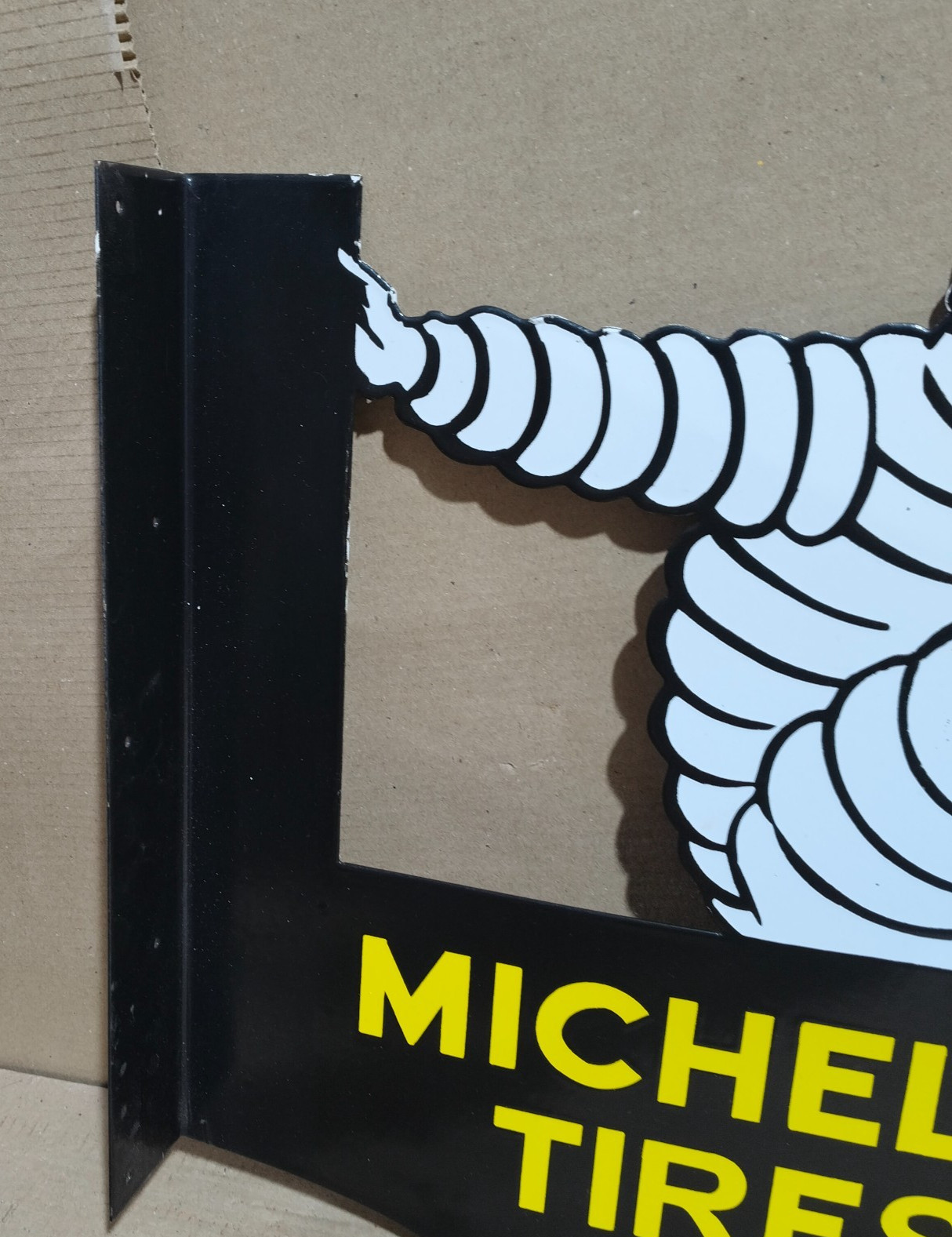 Michelin Tires Porcelain Enamel Sign 22 x 18.5 Inches 2 Sides