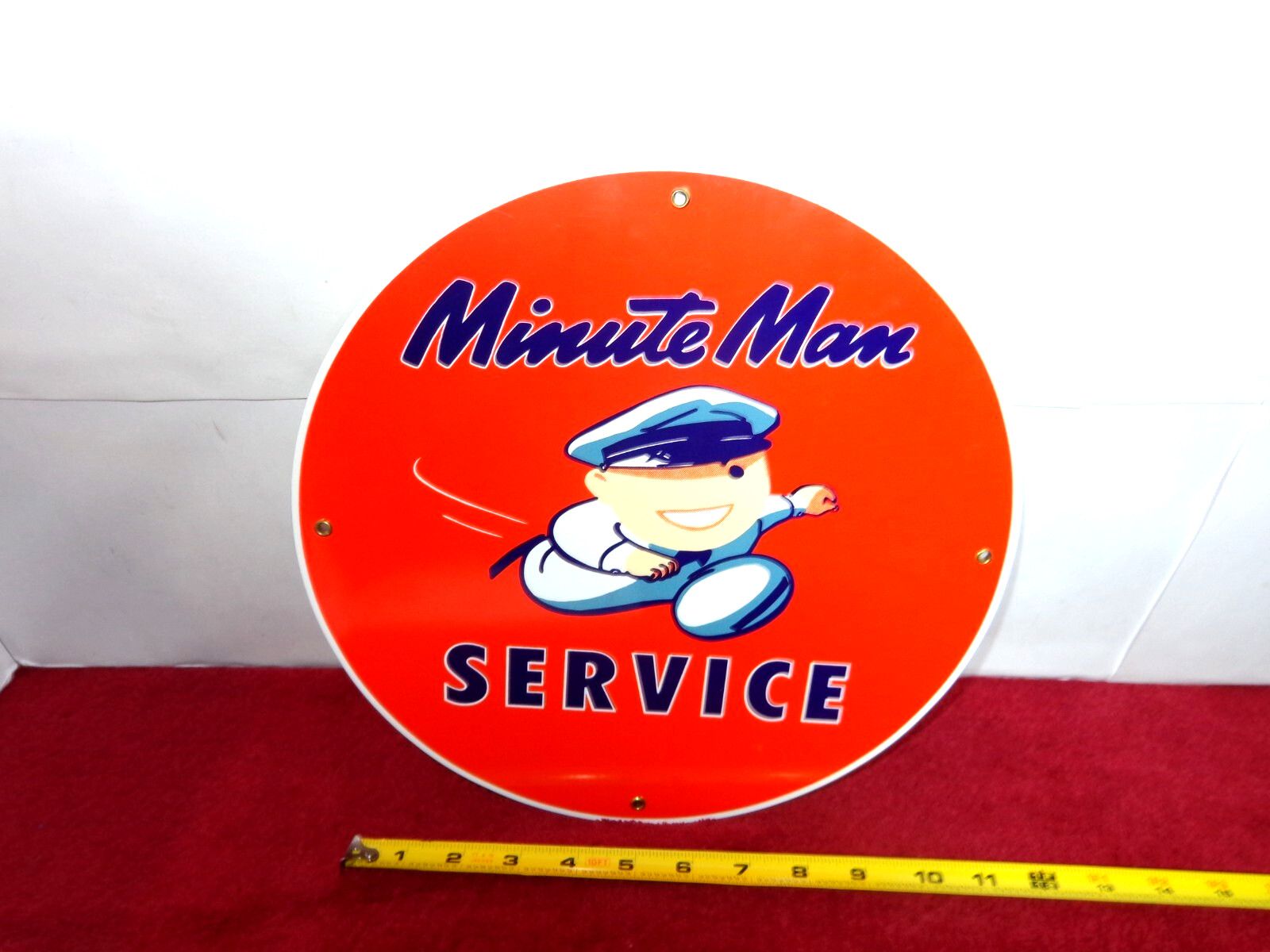 VINTAGE 10 in UNION 76 MINUTE MAN SERVICE ADVERTISING SIGN HEAVY METAL – S 196A