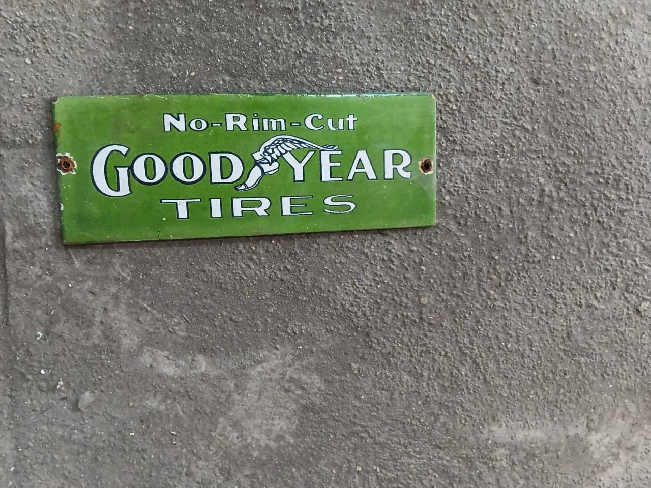 PORCELIAN GOOD YEAR ENAMEL SIGN SIZE 8X3 INCHES