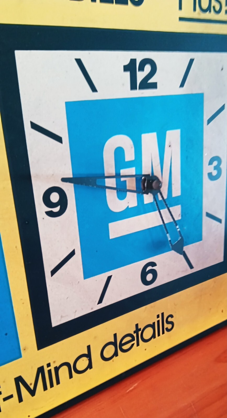 Vintage 60s 70s Original GM Dealership Sign Clock Display Double Sided Chevrolet