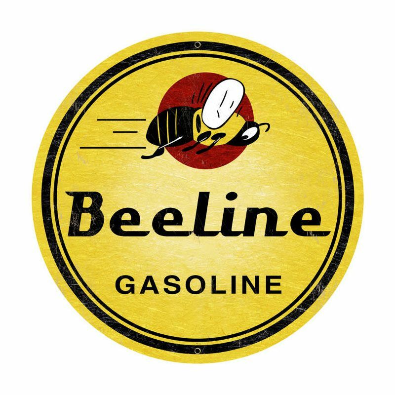 Beeline Gasoline NEW Metal Sign 28″ Diameter AMERICAN STEEL & American Made
