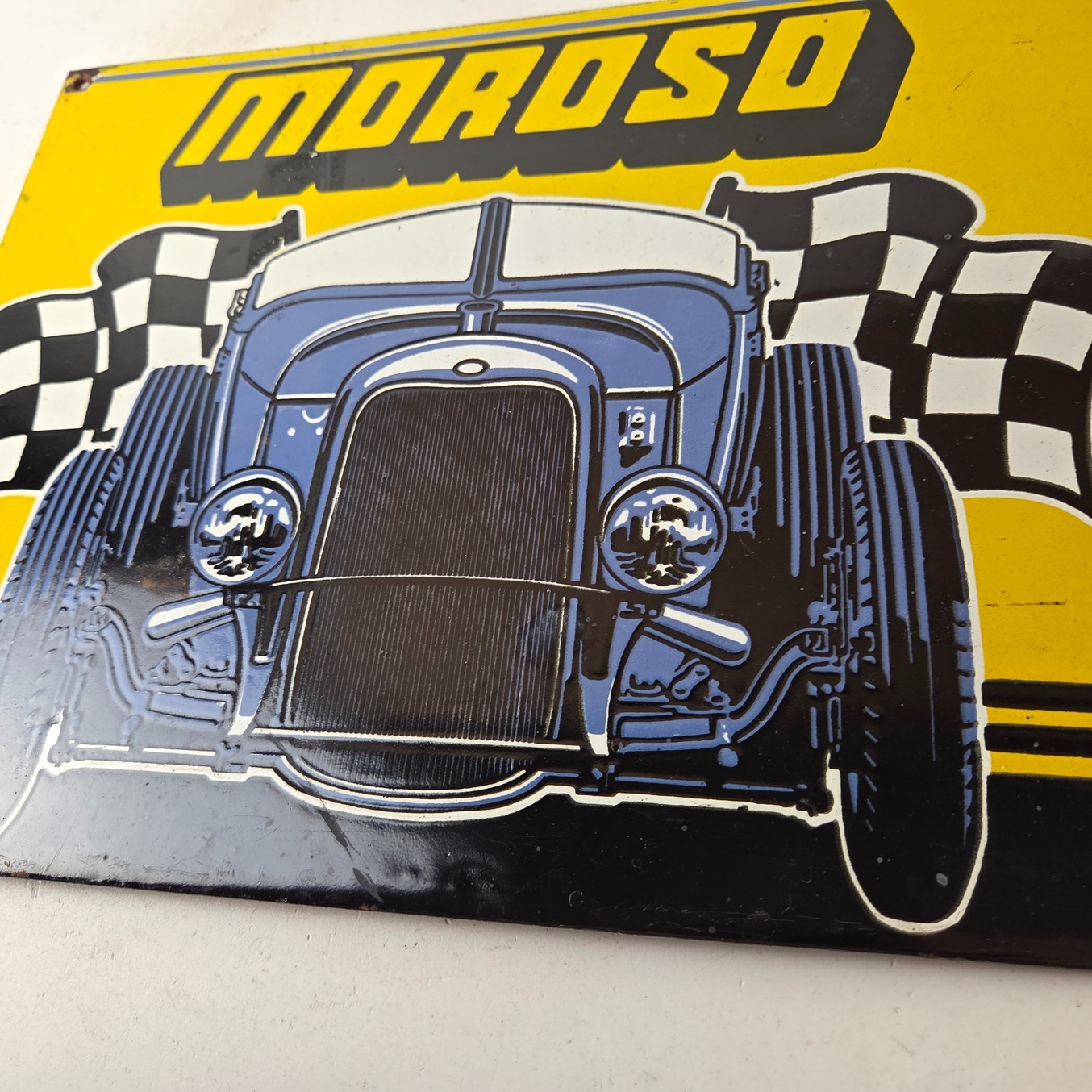 Vintage Moroso Performance Parts Porcelain Sign – Hot Rod Racing Sign