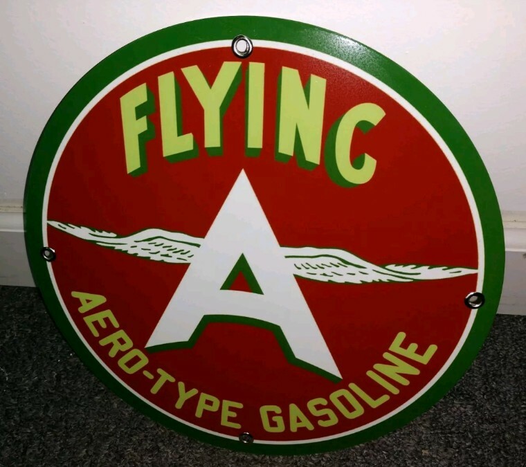 Flying A Gasoline Gas Oil Sign