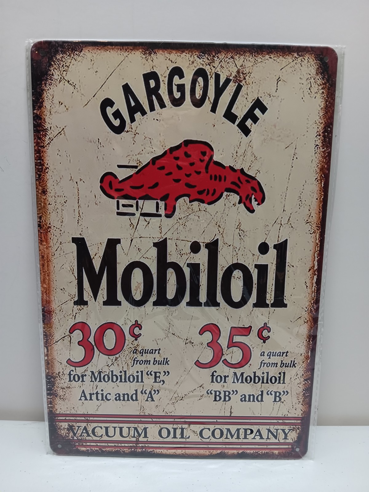 Gargoyle Mobiloil Vintage Style Tin Sign 8×12