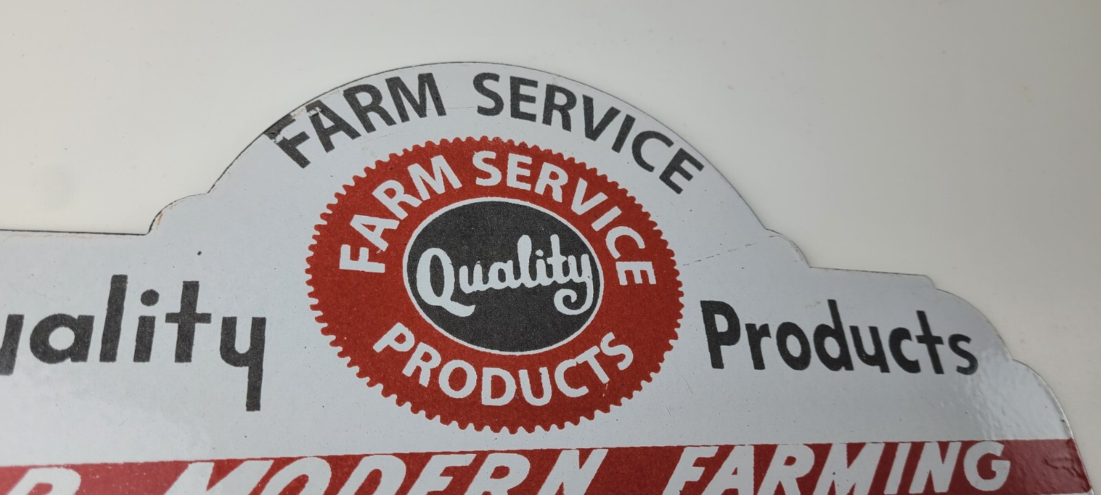 Vintage Farm Sign Topper – Gas Tractor Auto Car Porcelain License Plate Topper
