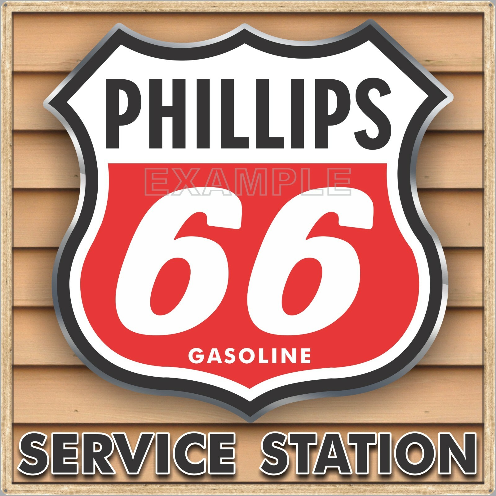 PHILLIPS 66 GAS SERVICE STATION SIGN REMAKE SQUARE ALUMINUM SIZES UP TO 3′ X 3′