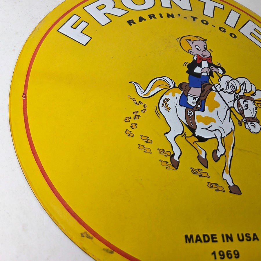 Vintage Gasoline Sign – Richie Rich Gas Pump Porcelain Sign